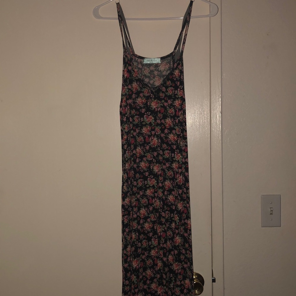 Navy floral maxi dress